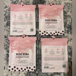 Avatara Rose Boba Hydrating Hydrogel Mask Lot / Set Of 4 Masks